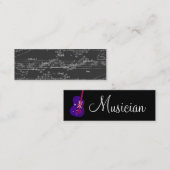 ミュージシャンヴィンテージグレーノートブライトギター スキニー名刺 (正面/裏面)