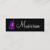 ミュージシャンヴィンテージグレーノートブライトギター スキニー名刺 (裏面)