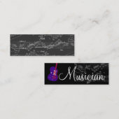 ミュージシャンヴィンテージグレーノートブライトギターIII スキニー名刺 (正面/裏面)