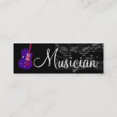 ミュージシャンヴィンテージグレーノートブライトギターIII スキニー名刺 (裏面)