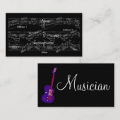 ミュージシャンヴィンテージグレーノートブリットギターI 名刺 (正面/裏面)