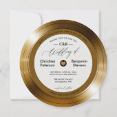 ミュージシャンヴィンテージLPビニル金ゴールドレコード結婚ズ 招待状 (正面)