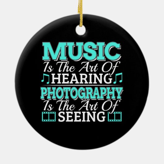 ミュージシャン写真家 – 感動的引用文 セラミックオーナメント (裏面)