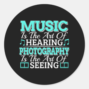 ミュージシャン写真家 – 感動的引用文 ラウンドシール