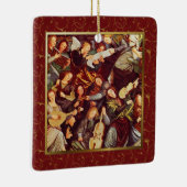 ミュージシャン天使。ファインアートクリスマスギフトメタルホーン セラミックオーナメント (右)