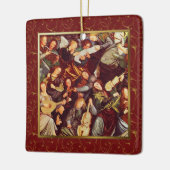 ミュージシャン天使。ファインアートクリスマスギフトメタルホーン セラミックオーナメント (左)