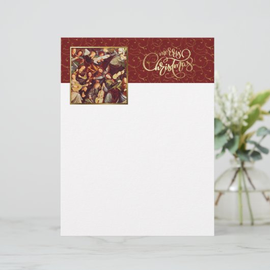 ミュージシャン天使。ファインアートクリスマスレターヘッド (スタンド正面)