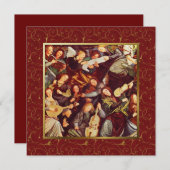 ミュージシャン天使。ファインアートフラットクリスマスカード シーズンカード (正面/裏面)