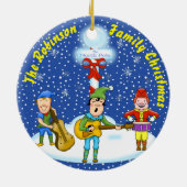 ミュージシャン小妖精や小人クリスマス装飾 セラミックオーナメント (裏面)