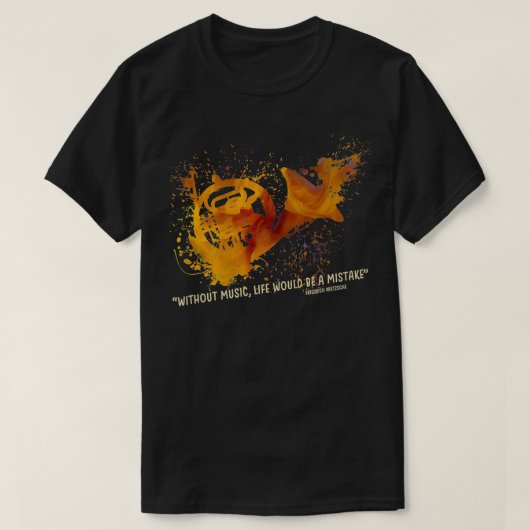 ミュージシャン引用文付きホーフランスのン Tシャツ (デザイン正面)