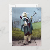 ミュージシャン日本の三味線ヴィンテージ番上音楽 ポストカード (正面/裏面)