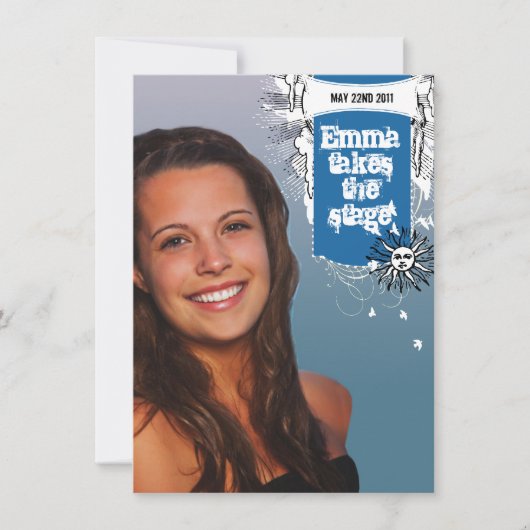 ミュージシャン演劇卒業招待状 招待状 (正面)