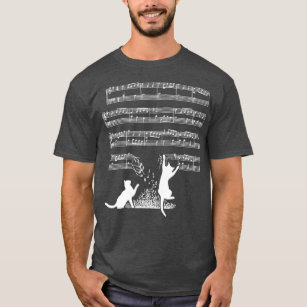 ミュージシャン猫とシート音楽 Tシャツ