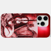 ミュージシャン猫,フクロウ,赤ルビーのミュージカル楽器 Case-Mate iPhoneケース (裏面 (横))
