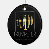 ミュージシャン生まれのラッパを吹き鳴らす セラミックオーナメント (左)