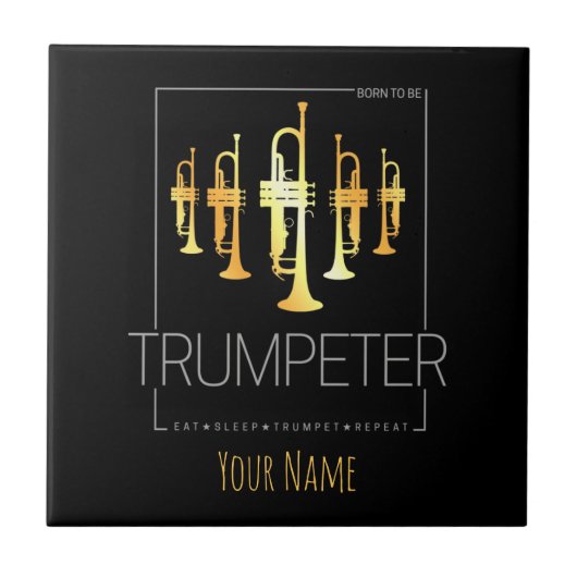 ミュージシャン生まれのラッパを吹き鳴らす タイル (正面)