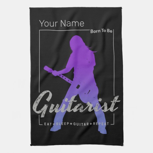 ミュージシャン生まれ・バンドのギタリストへ キッチンタオル (縦)