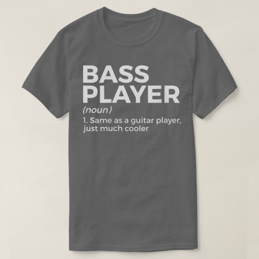 ミュージシャン用の女性ベースプレーヤー定義ベース Tシャツ (デザイン正面)
