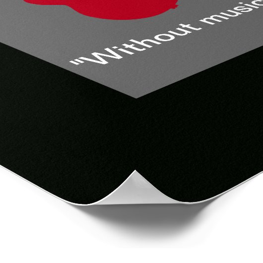 ミュージシャン用の赤/黒/白ギター ポスター (角)