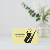 ミュージシャン用サキソフォーンビジネスカードテンプレート 名刺 (スタンド正面)