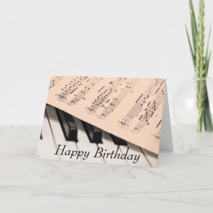 ミュージシャン用ピアノ及びスコア誕生日カード カード