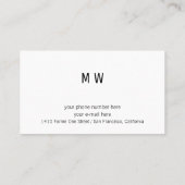 ミュージシャン白の名刺（音符） 名刺 (裏面)