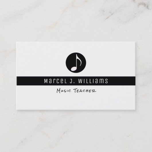 ミュージシャン白の名刺(音符) 名刺 (正面)