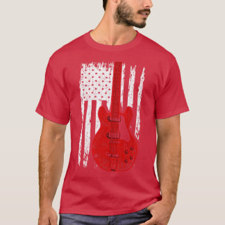 ミュージシャン米国旗エレキギター・アメリカン・ギタリス Tシャツ