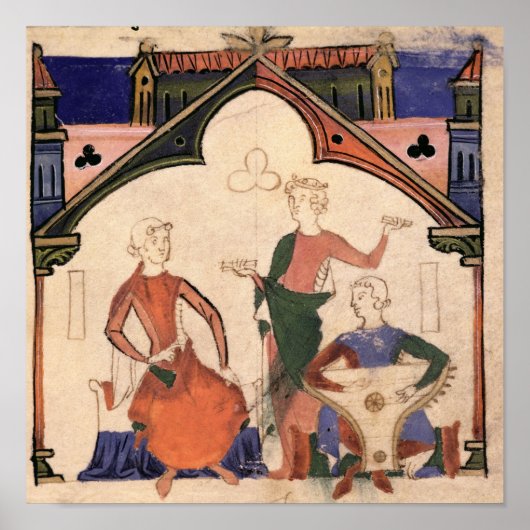 ミュージシャン遊のカスタネットとサルタリー ポスター (正面)