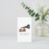 ミュージシャン音楽プロデューサー蓄音機QRコード 名刺 (スタンド正面)