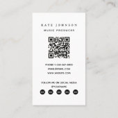 ミュージシャン音楽プロデューサー蓄音機QRコード 名刺 (裏面)