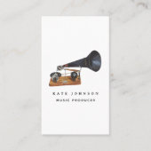 ミュージシャン音楽プロデューサー蓄音機QRコード 名刺 (正面)