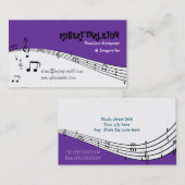 ミュージシャン音楽ペンタグラムパープル、ホワイトブラック 名刺 (正面/裏面)