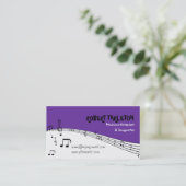 ミュージシャン音楽ペンタグラムパープル、ホワイトブラック 名刺 (スタンド正面)