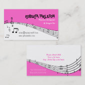 ミュージシャン音楽ペンタグラムピンク、白、黒 名刺 (正面/裏面)