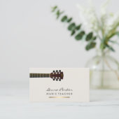 ミュージシャン音楽先生ギター楽器金ゴールド 名刺 (スタンド正面)