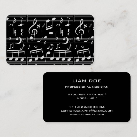 ミュージシャン音楽先生 名刺 (正面/裏面)