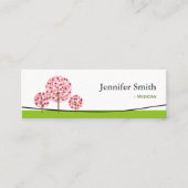 ミュージシャン - かわいいピンクの木のシンボル スキニー名刺 (正面)