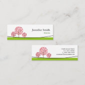 ミュージシャン - かわいいピンクの木のシンボル スキニー名刺 (正面/裏面)