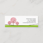 ミュージシャン - かわいいピンクの木のシンボル スキニー名刺 (裏面)