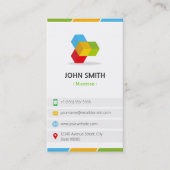 ミュージシャン- カラフル QRコード付き 名刺 (正面)