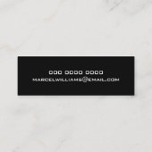 ミュージシャン.ギタリストのグラフィックギターをブラック スキニー名刺 (裏面)