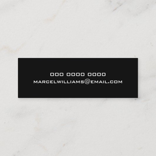 ミュージシャン.ギタリストのグラフィックギターをブラック スキニー名刺 (裏面)