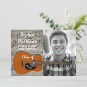 ミュージシャン ギタリスト ナチュラル フォト 卒業 招待状 (スタンド正面)