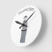 ミュージシャン ラウンド壁時計 (傾斜)