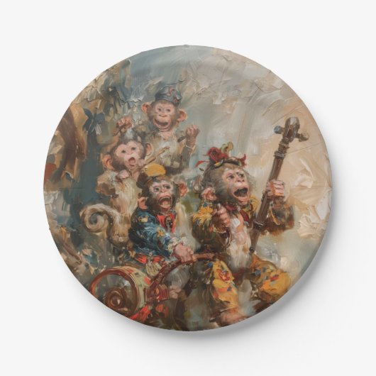 ミュージシャン – ラウンド紙プレート ペーパープレート (正面)