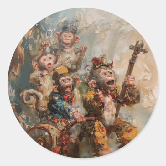 ミュージシャン – 文房具の丸スタンプ ラウンドシール (正面)