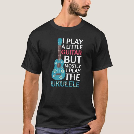 ミュージシャン 楽器 音符 ギター ウクレレ Tシャツ (正面)