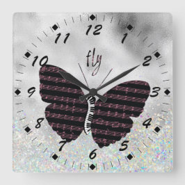 ミュージシャン，歌手，ピアノ奏者バタフライ スクエア壁時計