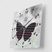 ミュージシャン，歌手，ピアノ奏者バタフライ スクエア壁時計 (傾斜)